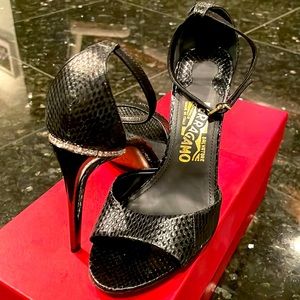 Gorgeous Snake Skin and Crystal Ferragamos